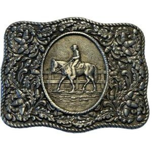 LTD Western Prod. Co. 1974 Metal Cowboy Belt Buckle